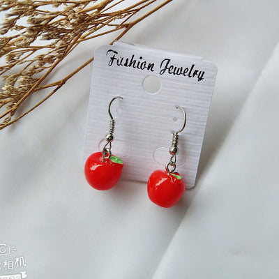 1 Pair Cute Fruit Resin Patchwork Women's Earrings - Orange Lemon Design