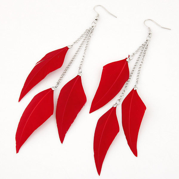 Korean Fashion Simple Feather Earrings