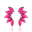 Glam Geometric Crystal Flower Drop Earrings for Women