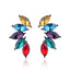 Glam Geometric Crystal Flower Drop Earrings for Women