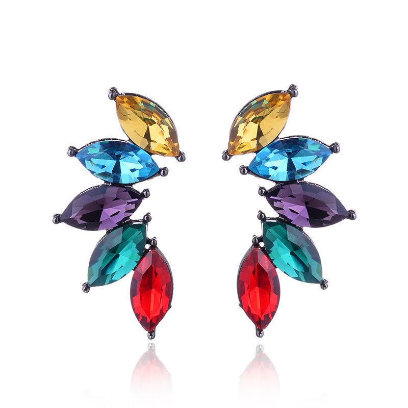 1 Pair Glam Geometric Alloy Inlay Artificial Crystal Women'S Drop Earrings