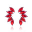 Glam Geometric Crystal Flower Drop Earrings for Women