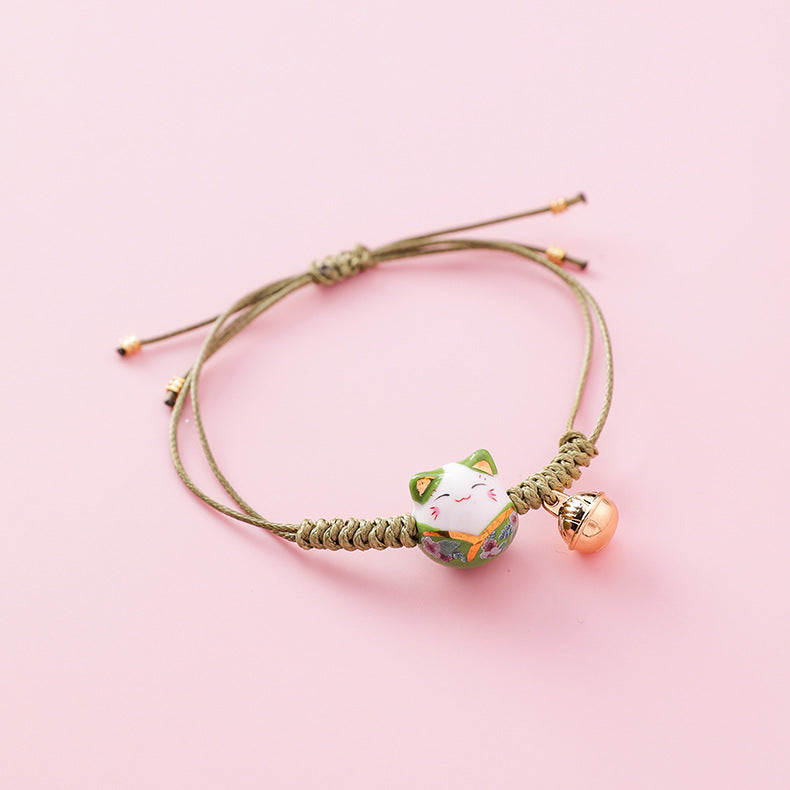 Alloy Korea Animal Bracelet  (Weaving Trumpet Cat Pink)  Fashion Jewelry NHMS2237-Weaving-trumpet-cat-pink