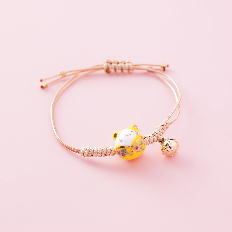 Alloy Korea Animal Bracelet  (Weaving Trumpet Cat Pink)  Fashion Jewelry NHMS2237-Weaving-trumpet-cat-pink