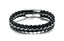 Hip-Hop Geometric Stainless Steel and Braided Leather Men's Bracelet