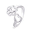 Simple Hollow Dog Paw Open Ring for Women