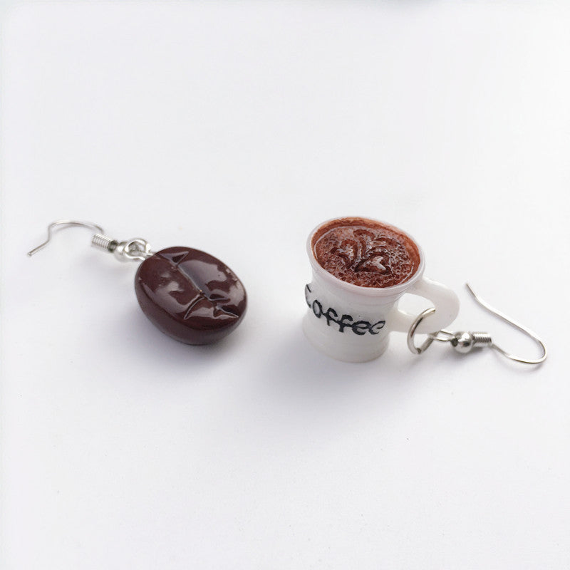 Fashion Coffee Beans Simulation Exaggerated Earrings Wholesale