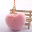 Heart-Shaped Faux Fur Pom Pom Keychain Accessory