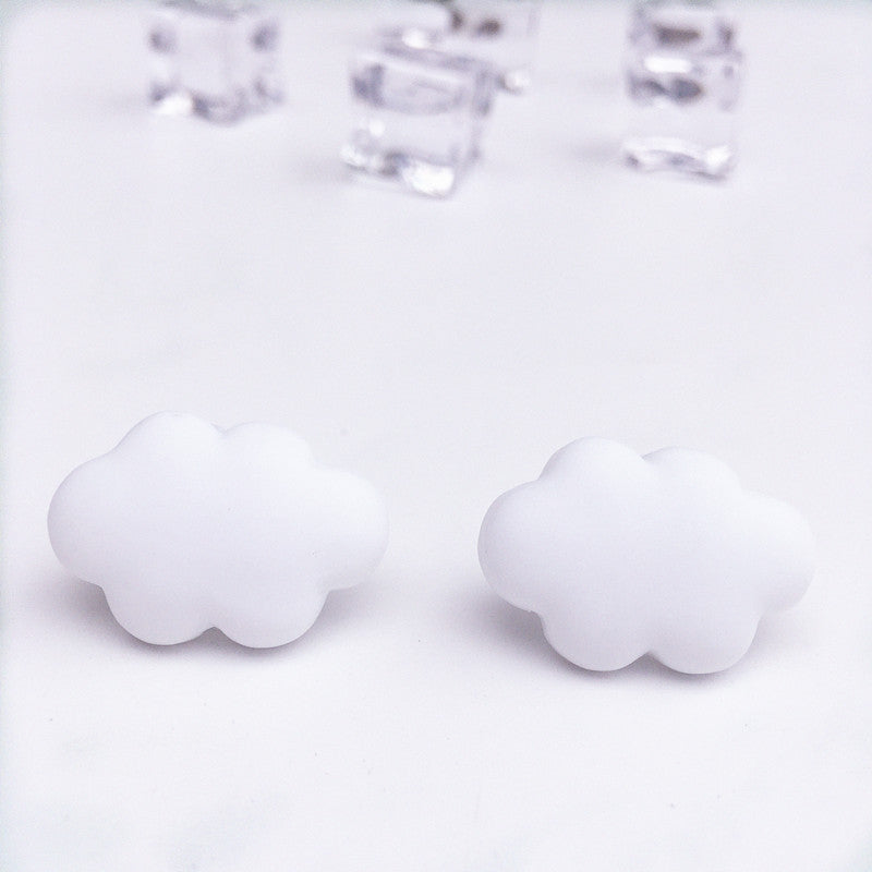 Cute Solid Color Cloud Earrings Simple Resin Drop Earrings