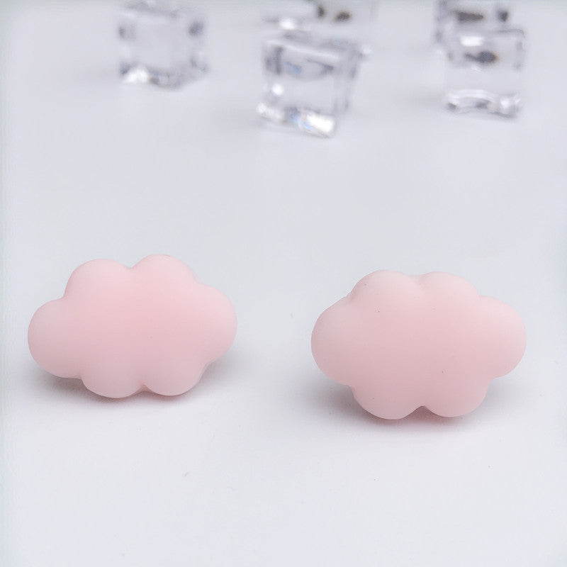 Cute Solid Color Cloud Earrings Simple Resin Drop Earrings