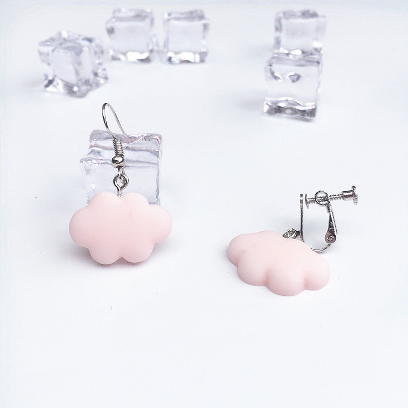 Cute Solid Color Cloud Earrings Simple Resin Drop Earrings