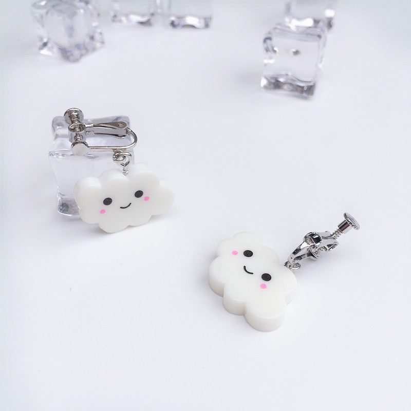 Cute Solid Color Cloud Earrings Simple Resin Drop Earrings