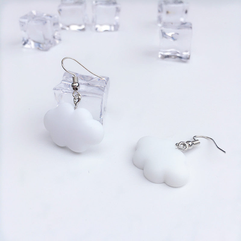 Cute Solid Color Cloud Earrings Simple Resin Drop Earrings