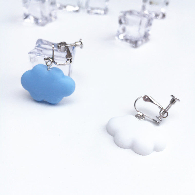 Cute Solid Color Cloud Earrings Simple Resin Drop Earrings