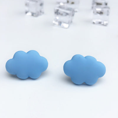 Cute Solid Color Cloud Earrings Simple Resin Drop Earrings