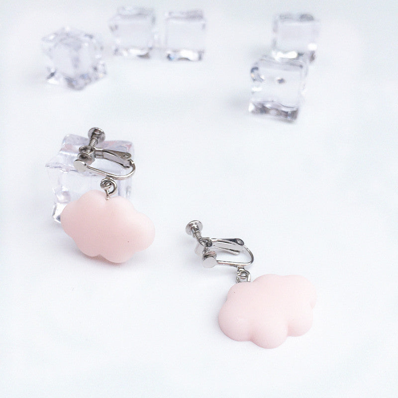 Cute Solid Color Cloud Earrings Simple Resin Drop Earrings