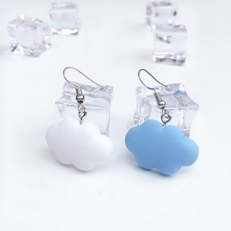 Cute Solid Color Cloud Earrings Simple Resin Drop Earrings