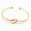 Geometric Metal Plated Rose Gold Open Bangle Bracelet for Women