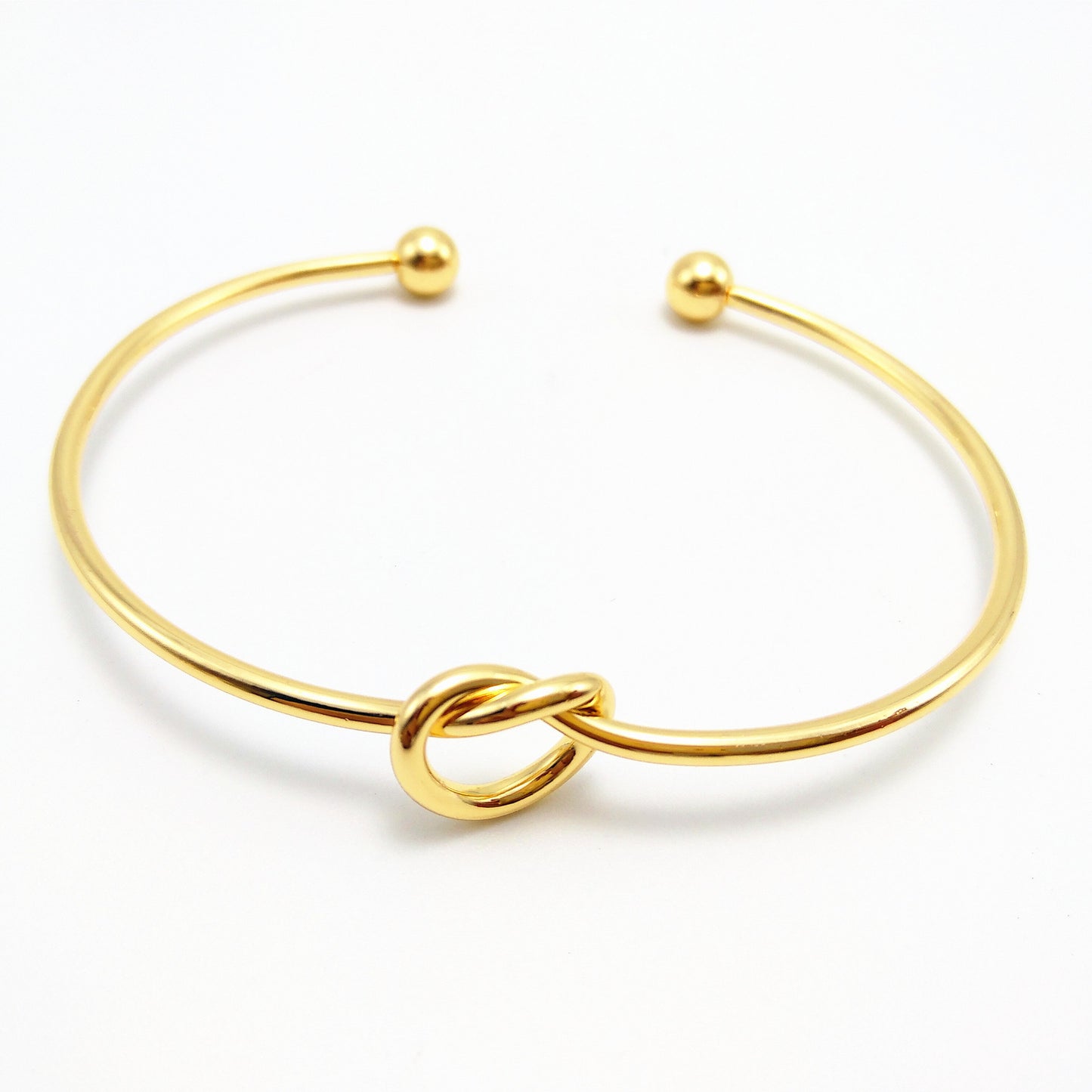 Geometric Metal Plated Rose Gold Open Bangle Bracelet for Women