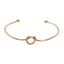 Geometric Metal Plated Rose Gold Open Bangle Bracelet for Women