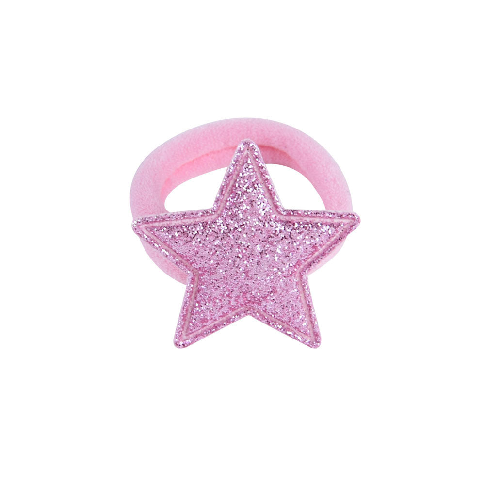 Glossy Frosted Crown Star Hair Rope for Girls - Children's Head Accessories