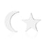 Fashion Star Moon Stainless Steel Asymmetrical Plating Ear Studs 1 Pair