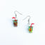 1 Pair Vacation Cup Resin Women's Drop Earrings - Creative Fruit Lemon Tea Design