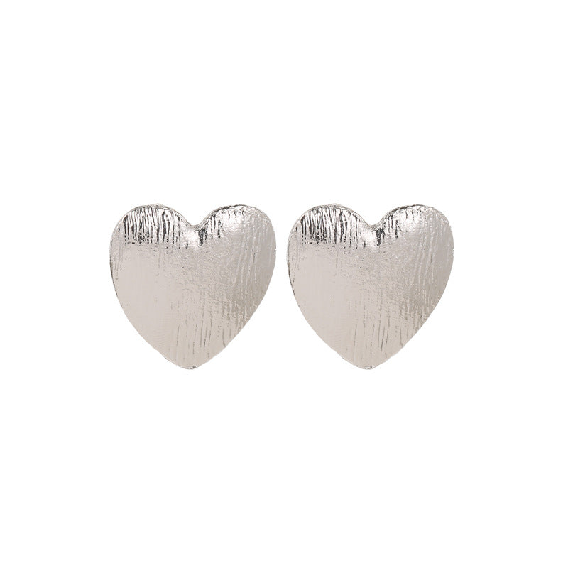 Vintage Matte Heart Heart Love Earrings NHCU146551