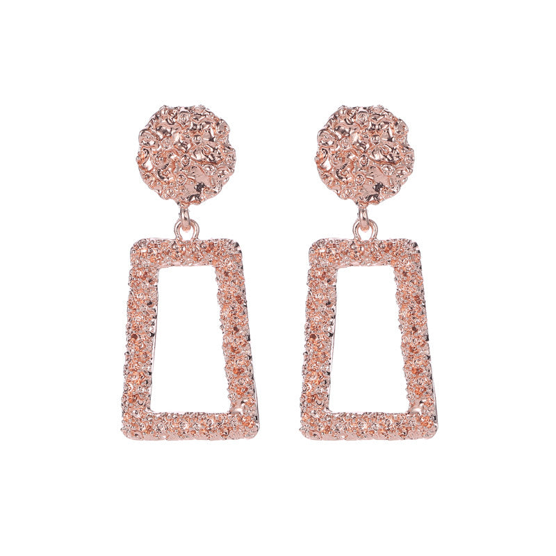 Scrub Small Square Embossed Retro Earrings NHDP151408