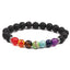 Fashion Beaded Multicolor Lava Stone Energy Bracelet for Men