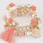 Elegant Multi-Layered Crystal Bead & Pearl Flower Bracelet for Women