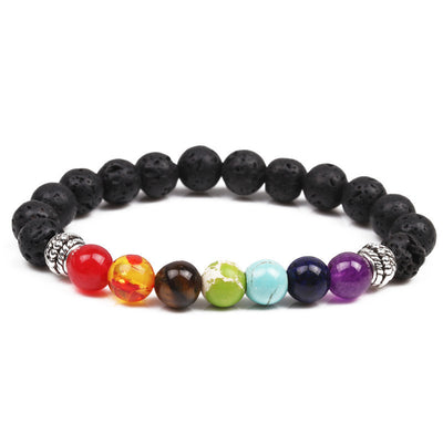 Fashion Beaded Multicolor Lava Stone Energy Bracelet for Men