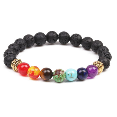 Fashion Beaded Multicolor Lava Stone Energy Bracelet for Men