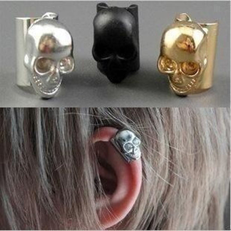 Fashion Punk Hollow Skull Ear Cuff Clip Earrings