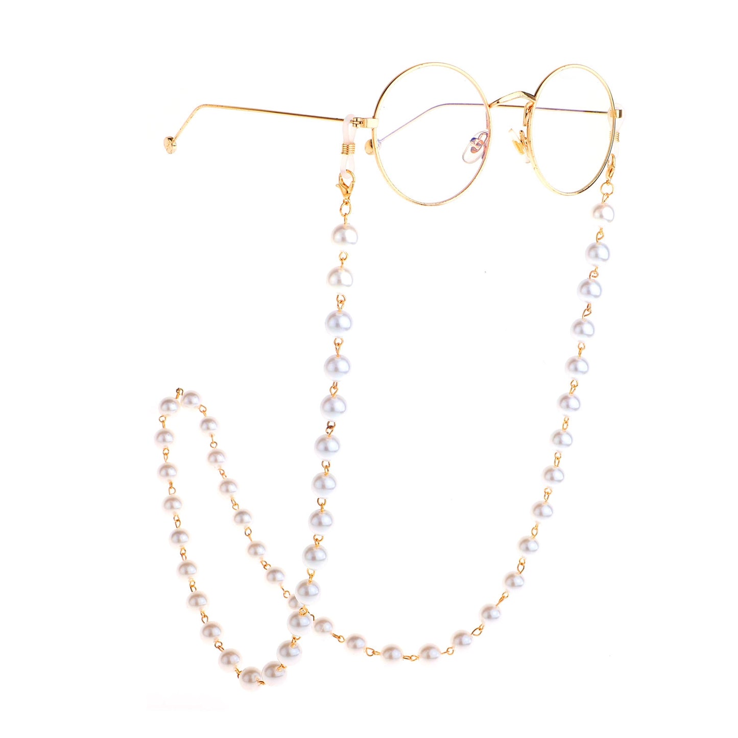 10mm Pearl Fashion Sweater and Glasses Chain with Dual-use Clip Bead Design