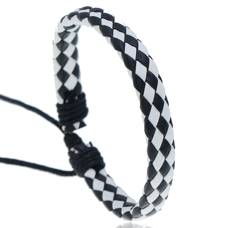 Fashion Geometric Adjustable PU Leather Unisex Bracelet