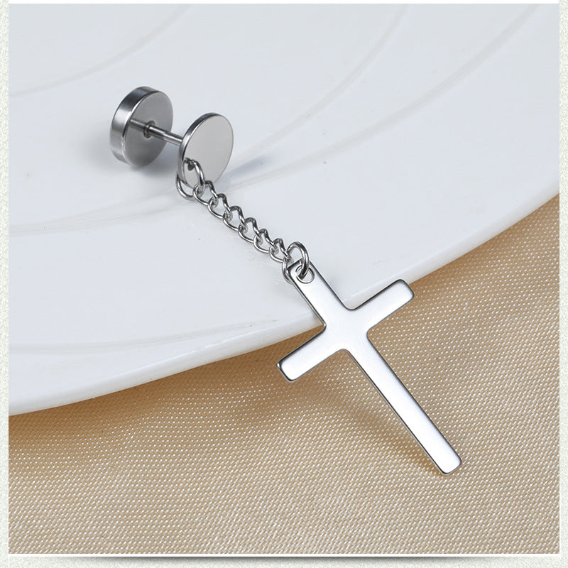 Fashion Cross Hypoallergenic Stainless Steel Punk Earrings