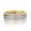 Glam Multi-Color Zircon Copper Gold Plated Couple Ring Set