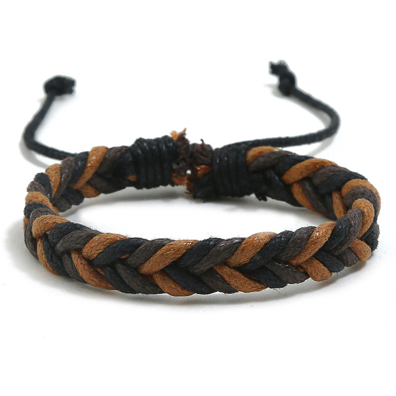 Ethnic Geometric Unisex Handmade Colorful Wax Cord Bracelets