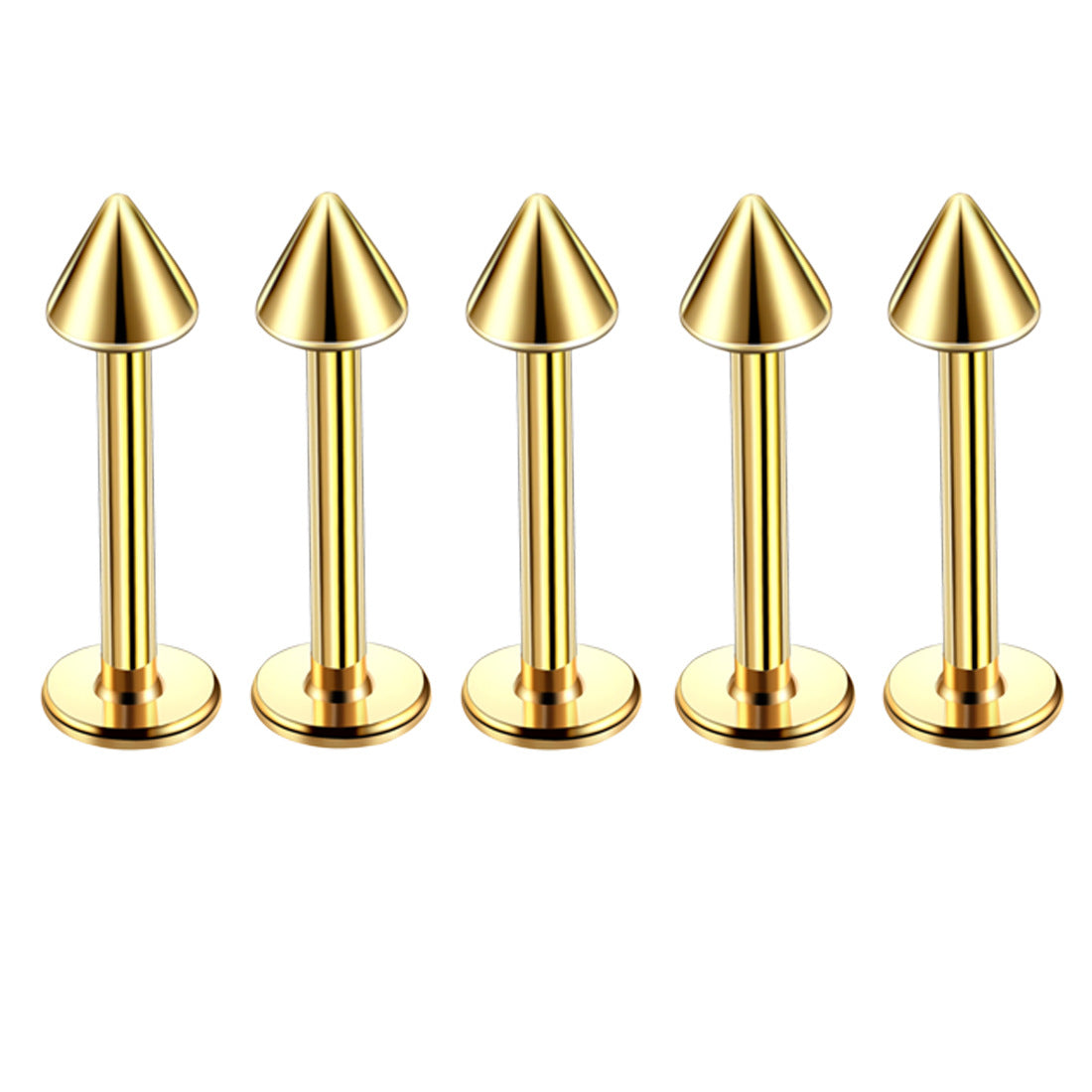 Geometric Stainless Steel Multi-Color Lip Stud Earrings