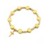 Factory Direct Transparent Crystal Glass Beads Bracelet with Our Lady Pendant, Elastic Design