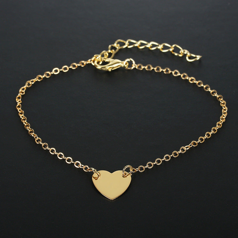 Fashion Simple Love Heart Bracelet and Anklet Jewelry