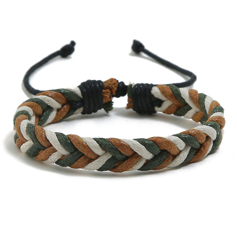 Ethnic Geometric Unisex Handmade Colorful Wax Cord Bracelets