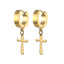 Fashion Titanium Steel Cross Drop Earrings