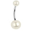 Stainless Steel Pearl Navel Ring Body Piercing Jewelry Set