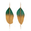 Bohemian Gradient Leaf Chain Alloy Earrings
