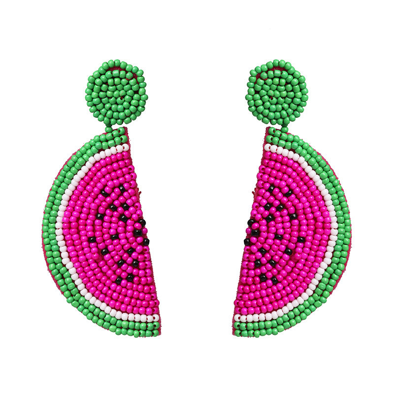 Fashion Watermelon Dragon Fruit Handmade Bead Earrings NHJJ149449