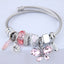 Fairy Style Butterfly Stainless Steel Crystal Inlay Cuff Bracelet