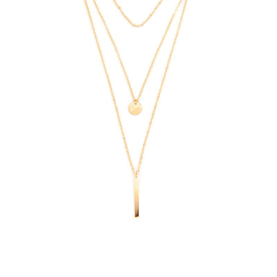 Simple Style Water Droplets Alloy Layered Plating Necklace