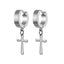 Fashion Titanium Steel Cross Drop Earrings